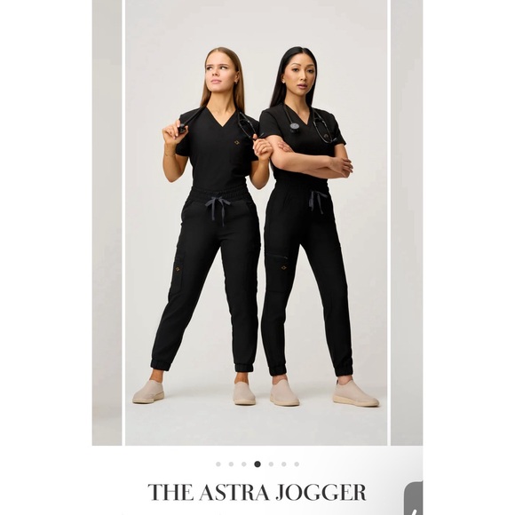 Luuna Scrubs Black Scrub Joggers - Picture 1 of 4